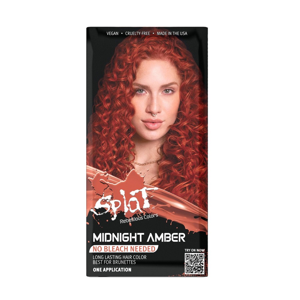 Photos - Hair Dye SPLAT Midnight Kit Semi Permanent Hair Color - Amber - 6.75 fl oz 