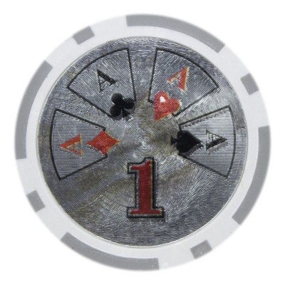 Slickblue 14-Gram Clay Poker Chips 25-Pack, Holo Inlay, Casino Game Chips, Ben Franklin Design, $1-$500