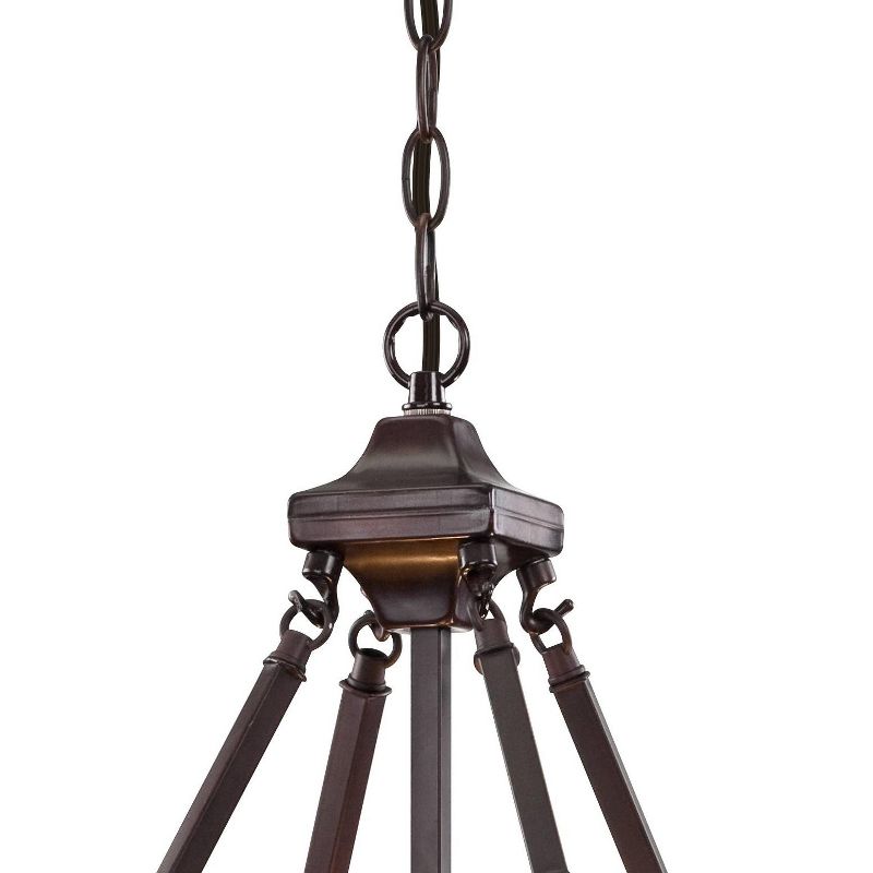 Robert Louis Tiffany Bronze Pendant Chandelier 17" Wide Rustic Budding Branch Stained Art Glass 3-Light Fixture for Dining Room House Kitchen Island, 5 of 10