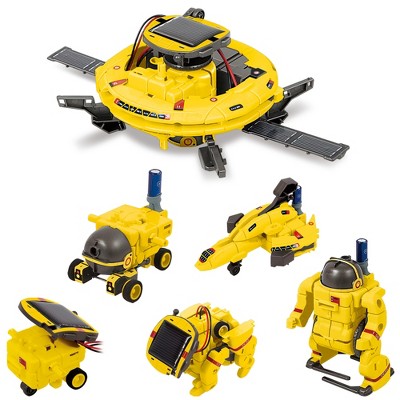 PICASSO-TILES 6-in-1 STEM Solar Powered UFO Robot Science Kit, STEM Toys for Kids 3+