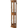 TiramisuBest Corner Curio Cabinet with Lights, Adjustable Tempered Glass Shelves, Mirrored Back, Display Cabinet - 4 of 4