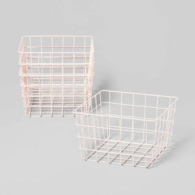 1/2 11" 4pk Wire Baskets Blush - Brightroom™
