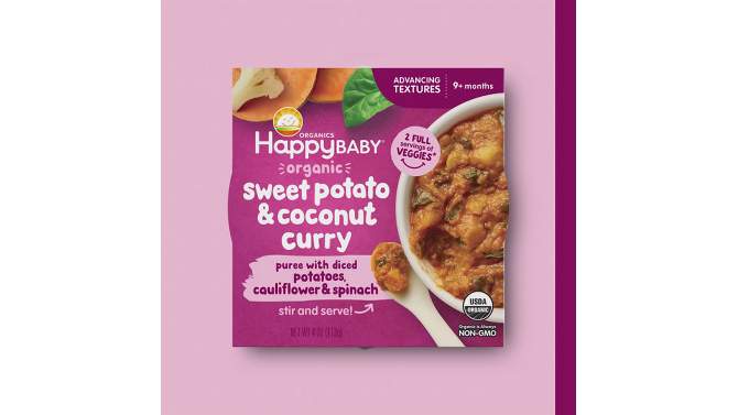Happy Baby Advancing Textures Bowl Sweet Potato &#38; Coconut Curry Baby Meals - 4oz, 2 of 4, play video