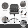 Anybear Dark Gray Button Tufted Desk Chair with Padded Armrests, Adjustable Height and Swivel Wheels - 3 of 4