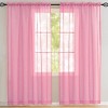 Home Mart Goods (63" Long) Light Pink Sheer Window Rod Pocket Curtain Set - 2 Panels - 2 of 4