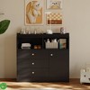 Baby Changing Table Dresser, Wooden Diaper Changing Station with 2 Open Shelves, 3 Drawers, and 1 Cabinet - 4 of 4