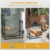 Syemin Firewood Racks and Carriers Indoor Outdoor Firewood Holde Firewood Rack Outdoor Wood Racks Outdoor for Firewood, Black, 33"*13"*30" - 4 of 4