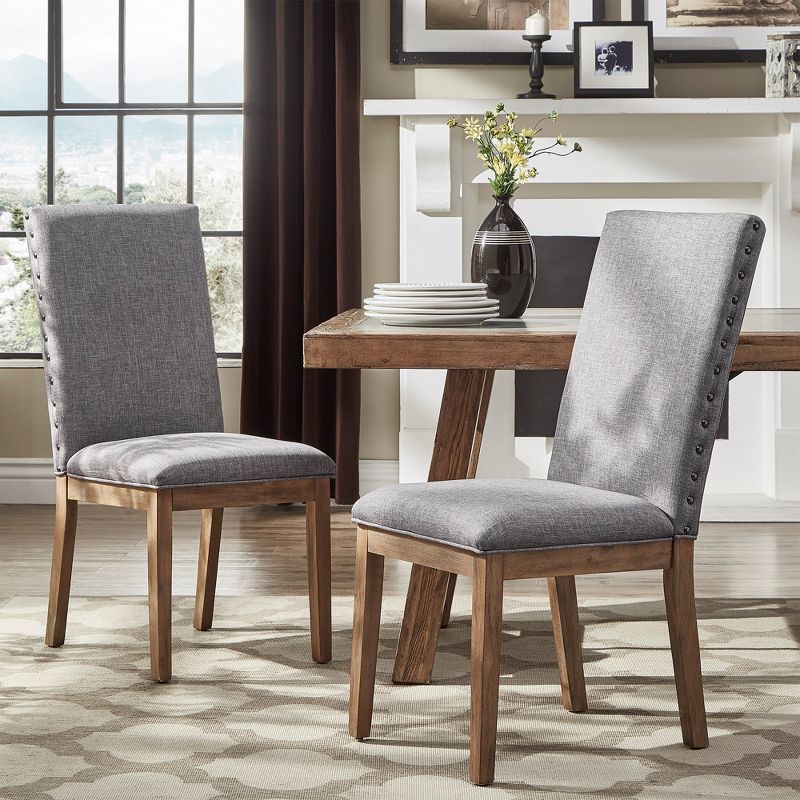 Set of 2 Amiford Nailhead Accent Dining Chair - Inspire Q, 5 of 6