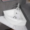 13 x 13 x 5 in. Corner Ceramic Wall-Mount Bathroom Sink in White Vessel Wall-Hung with Overflow - 2 of 4