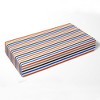 Bacati - Pin Stripes Blue Orange Beige Chocolate 100 percent Cotton Universal Baby US Standard Crib or Toddler Bed Fitted Sheet - 3 of 4
