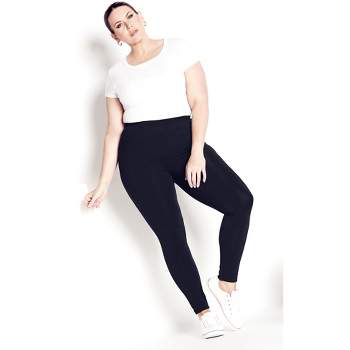 Roaman's Women's Plus Size Placement-print Legging - 30/32, White Dip Dye :  Target