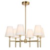 LamQee Large Farmhouse Wheel Chandelier Mid-century Pendant Fixture with Fabric Shades for Interior Lighting - 2 of 4