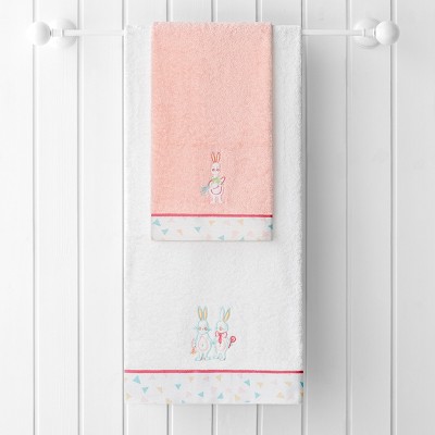 Togas Funny Rabbits Pink Hand Towel