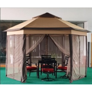 Foldable Gazebo Tent, Outdoor Canopy Tent with Mosquito Netting, Double-Layer Pop Up Canopy for Backyard & Patio Furniture - 1 of 1