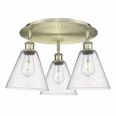 Berkshire - 3 Light Flush Mount In Industrial Style-10.5 Inches Tall and 19.75 Inches Wide