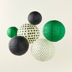 6pc Polka Dot Novelty Lantern Set Black/Cream/Green - kate spade new york x Target - 1 of 3