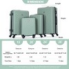 FURNIinspire Bag and Luggage Sets 4 Piece Stylish Suit Cases Lightweight Suitcases with Wheels for Travel Business, Olive Green, 18.78"*10.83"*28" - 3 of 4