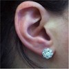 Pompeii3 1 1/2ct Halo Fire Diamond Studs 14K White Gold - 3 of 4