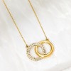 Pure Collection by Ross-Simons 0.25 ct. t.w. Pave Diamond Interlocking Circle Necklace in 14kt Yellow Gold - 3 of 4