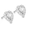 Pompeii3 1.30Ct Heart Shape Diamond Halo Studs White or Yellow Gold Lab Created - 3 of 4