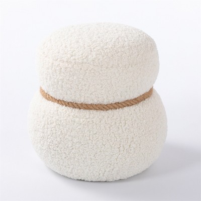 OUTSUPPLY Snowman Stool, Footstool, Playful Accent Seat for Living Room, Nursery & Kids Room