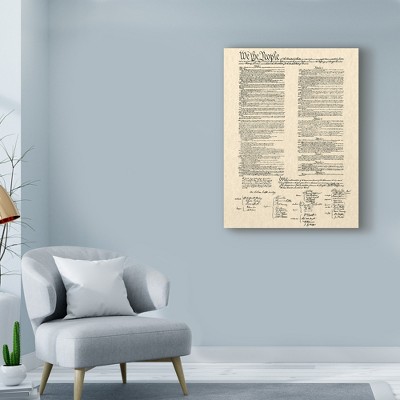 Constitution Document Tan Canvas Art 32'' x 24''