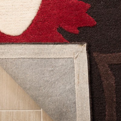 Handmade Tufted Square Multicolor Wool-Viscose Blend Area Rug
