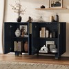Gulches Retro Style 54" Buffet Cabinet, 4-Door Vintage Fluted Sideboard, Adjustable Shelves, Antique Navy, Large Storage - 2 of 4