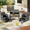 Costway 6PCS Patio Furniture Set Outdoor Sectional Conversation PE Rattan Sofa Set Black/Gray/Navy/Red/White/Turquoise - 4 of 4