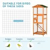 65'' Outdoor Wooden Bird Cage Large Bird House Aviary with Tray and Weatherproof Roof for Multiple Birds Backyard Use-LAOTIES - 4 of 4