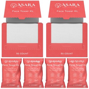 Asara Disposable Face Towel XL Facial Wipes Makeup Remover - Organic Vegan Biodegradable Face Towels - 1 of 4