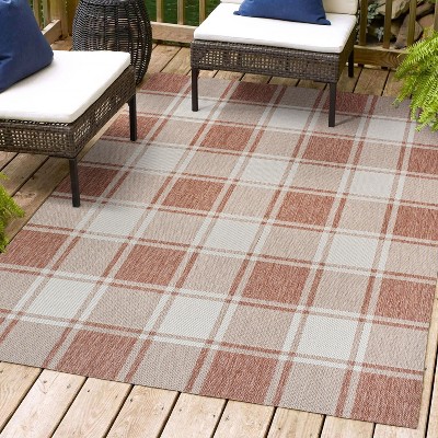 JONATHAN Y Sabine Traditional Farmhouse Bold Gingham Indoor/Outdoor Area Rug