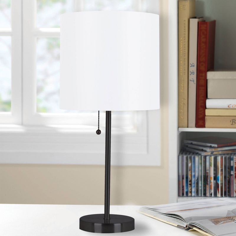 19&#34; Metal Stick Table Lamp with Pull Chain Black - Cresswell Lighting, 5 of 10