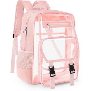 Heavy Duty Clear Backpack, Large Capacity Bookbag with Reinforced Straps for Security, College, and Travel - 1 of 4