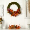 Nearly Natural 20-in Fall Maple Leaf and Berries Artificial Autumn Wreath - 3 of 3