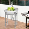 Freestanding Stainless Steel Utility basin, 20x20 Inch/22x20 Inch/36 Inch Deep Single Bowl, 360° Swivel Faucet - 3 of 4