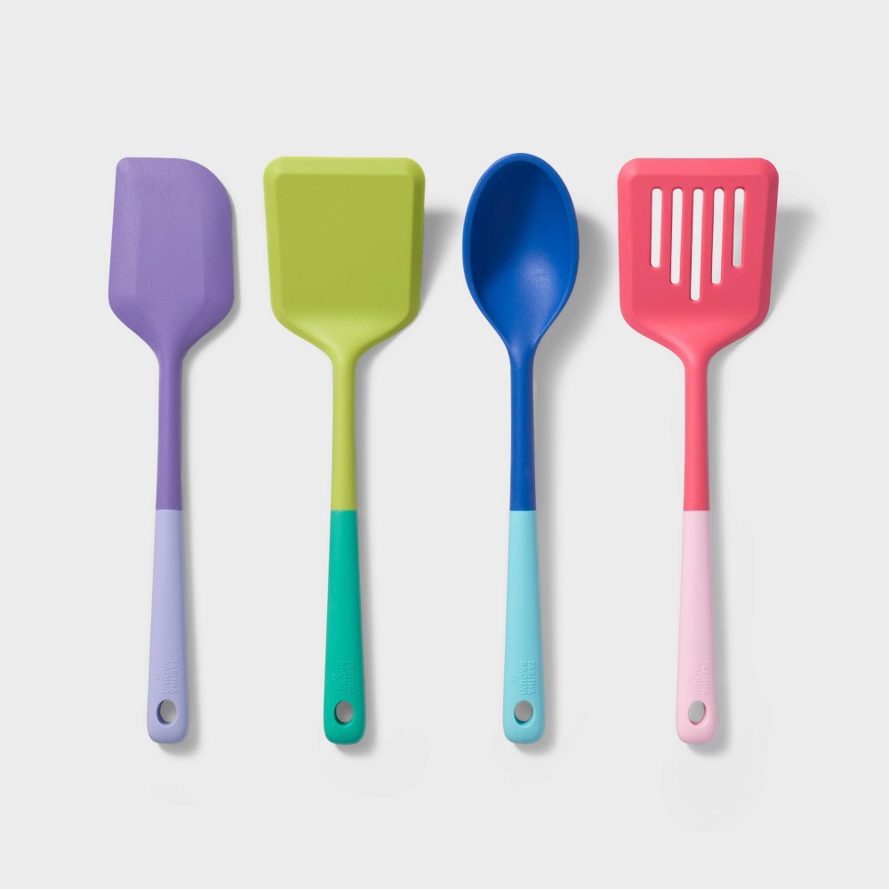 4pc Silicone Kitchen Utensil Set Purple/Green/Blue/Pink - Tabitha Brown for Target