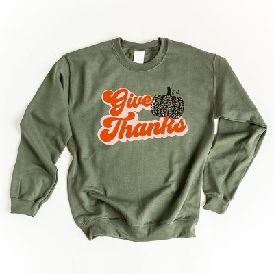 Simply Sage Market Women's Graphic Sweatshirt Give Thanks Pumpkins