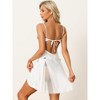 cheibear Women's Lingerie Babydoll Satin Mesh Inset Sweet Nightgown Mini Chemise Dress - 3 of 4