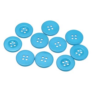 Unique Bargains Resin Craft DIY Round Flat 4-Hole Replacement Sewing Buttons 10 Pcs - 1 of 4