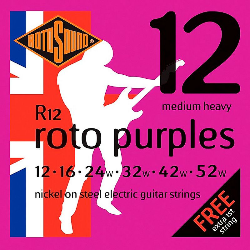Rotosound R12 Medium Heavy Electric Guitar Strings 12 - 52, 1 of 2