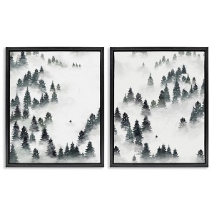 Stupell Industries Winter Ski Slopes Mountain 2pc Floating Frame Art Set - 1 of 4