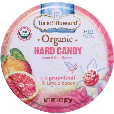 Torie & Howard Organic Hard Candy - Pink Grapefruit & Tupelo Honey.