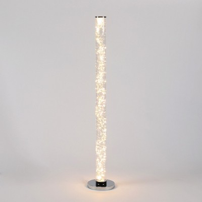 Vynxaria 49 Inch Transparent Column Floor Lamp with LED Bulb, Ideal for Bedroom and Living Room