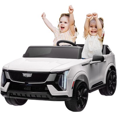 24V Kids Ride on Car Licensed Cadillac, 2 Seater Ride on Truck Toy Battery Powered Electric Car with Remote Control, LED Lights and Music