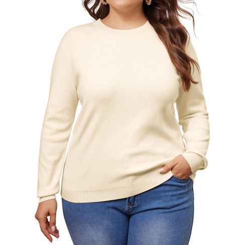 Agnes Orinda Women's Plus Size Long Sleeve Crewneck 2024 Fall Knit Casual Basic Pullover Sweaters - image 1 of 4