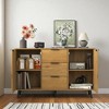 Mshliw 47.2" Sideboard Buffet Cabinet with 3 Drawers & 2 Doors, Wood Storage Cabinet for Dining Room, Kitchen, or Living Room, Natural Finish - 4 of 4