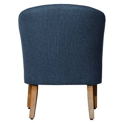 Navy Blue Modern Barrel Wooden Accent Chair