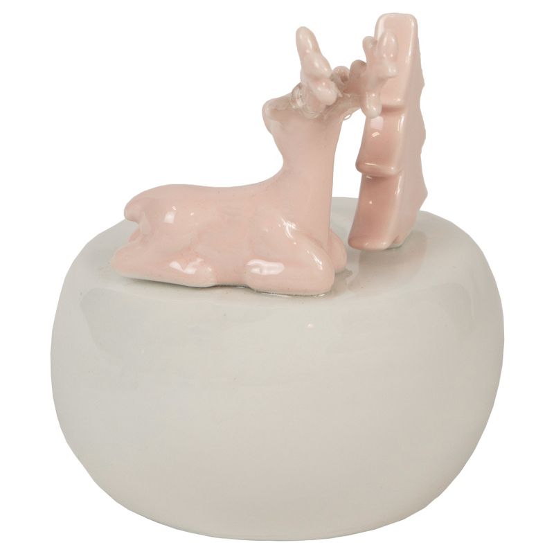 Northlight 4.5" Pink Reindeer with Tree Christmas Tea Light Candle Holder, 5 of 6