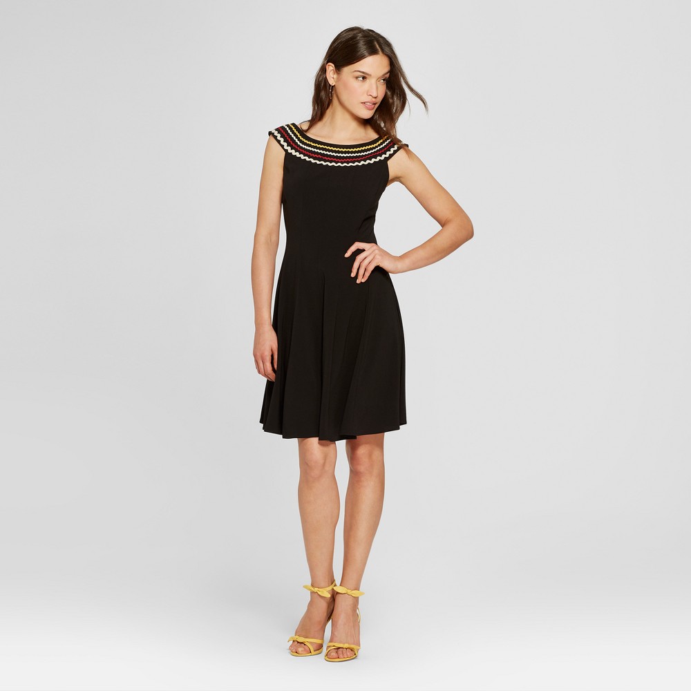 Women's Off the Shoulder Dress with Ric Rac Detail - Melonie T - Black 10, Size: Small was $49.99 now $32.49 (35.0% off)